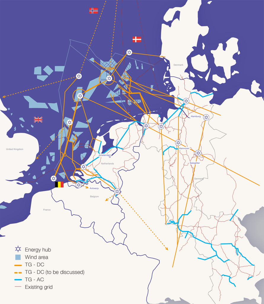 TenneT's North Sea Target Grid map for 2045