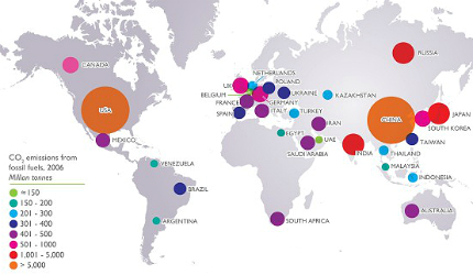 Pollution world map