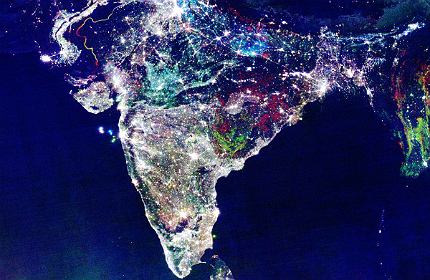 Satellite image of India