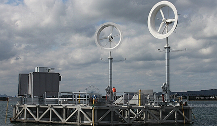 Developed by a team at Kyushu University, the Windlens turbine features a curving ring (or 'diffuser shroud') around its rotor blades